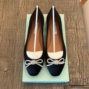 AQUAZZURA Parisina Crystal-embellished Ballet Flats in Black Sz 41 - NIB!! SOLD